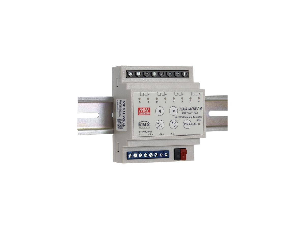 REG-Schalt-/Dimmaktor KNX MW KAA-4R4V-10S, 4-fach 10A, 0/1…10V