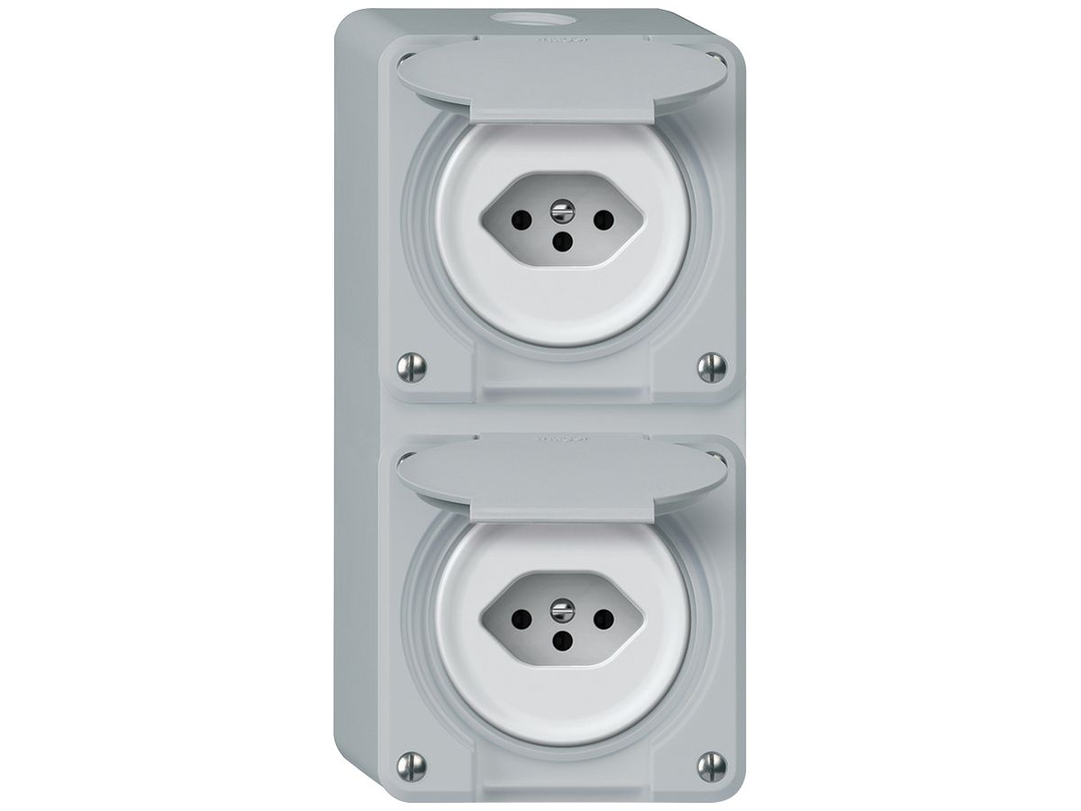 AP-Kombination robusto 2×Steckdose T13 86×146mm grau