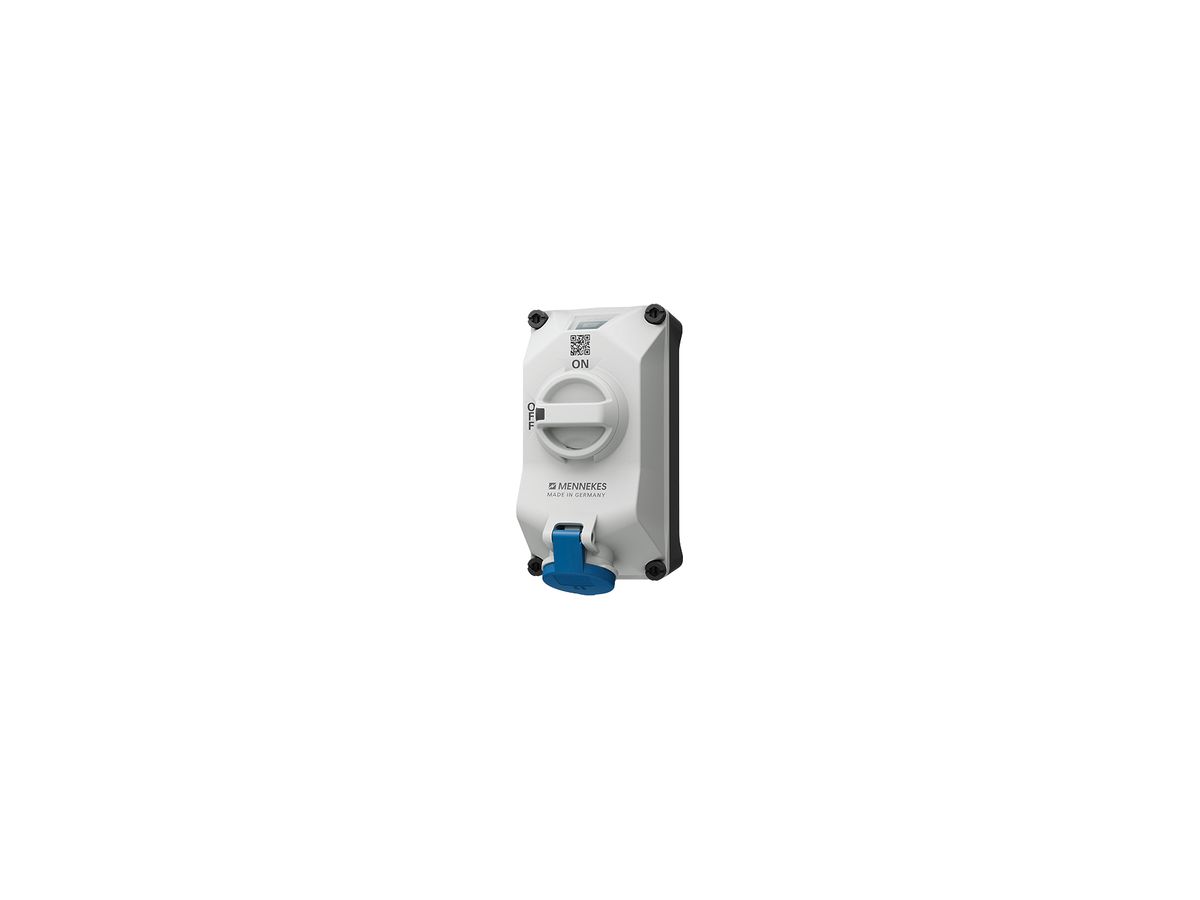 AP-Steckdose CEE Mennekes DUOi 3P 16A 230V 6h bl mechanische Verriegelung IP44