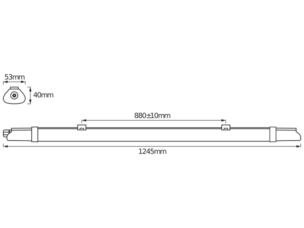 LED-Feuchtraumleuchte LDV SUBMARINE I SLIM 18W 1600lm 4000K 1200 grau