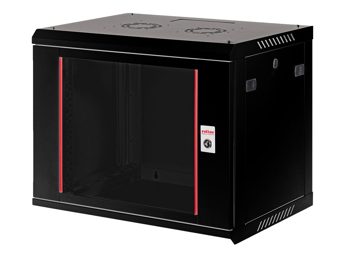 Wandgehäuse 19" ROLINE Basic Plus 600×512×450mm 9HE 1×Tür Stahl schwarz