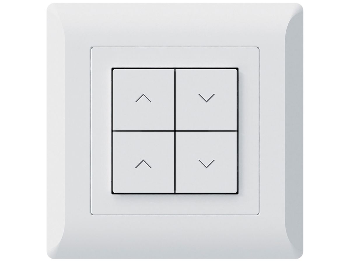 UP-KNX-Storentaster Hager BA kallysto.line C 4-fach 92×92mm weiss