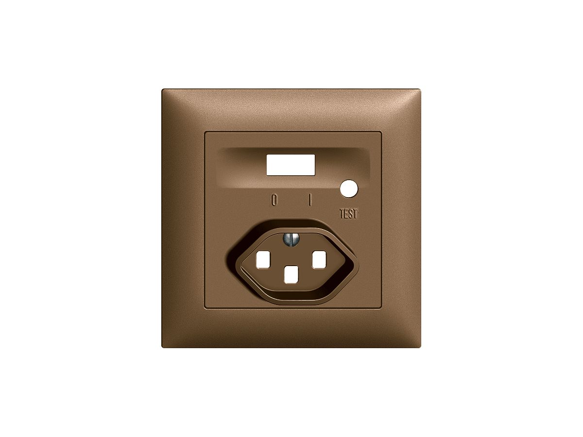 Frontset EDIZIOdue zu FI-Steckdose coffee