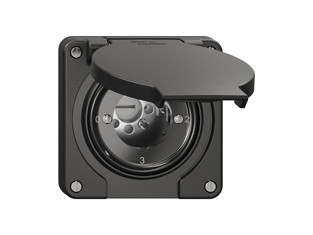 Drehschalter NEVO N.CO 5/1L, ohne Zylinder, KS, 0-1-2-3, schwarz