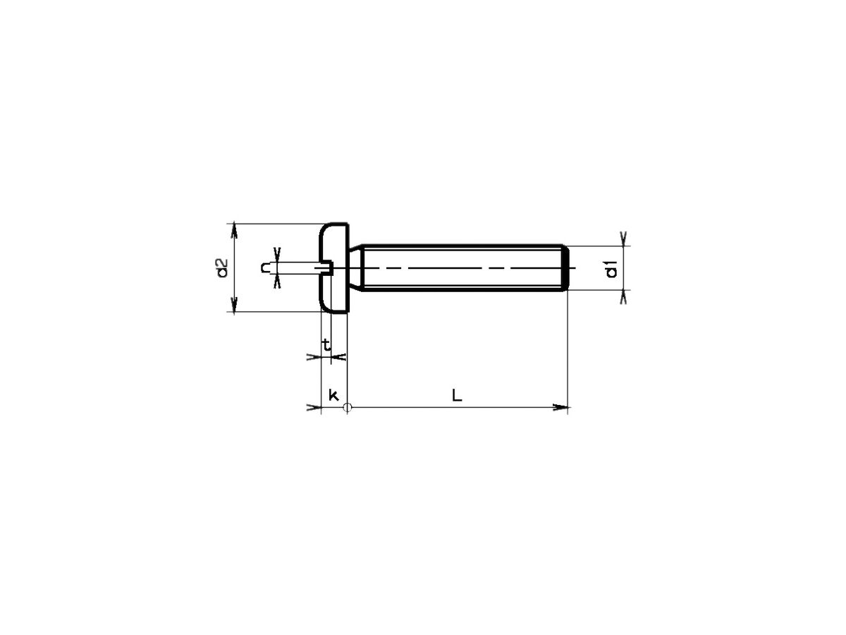 Flachkopfschraube M3×12mm verz.DIN 85A, (Pan-Head)