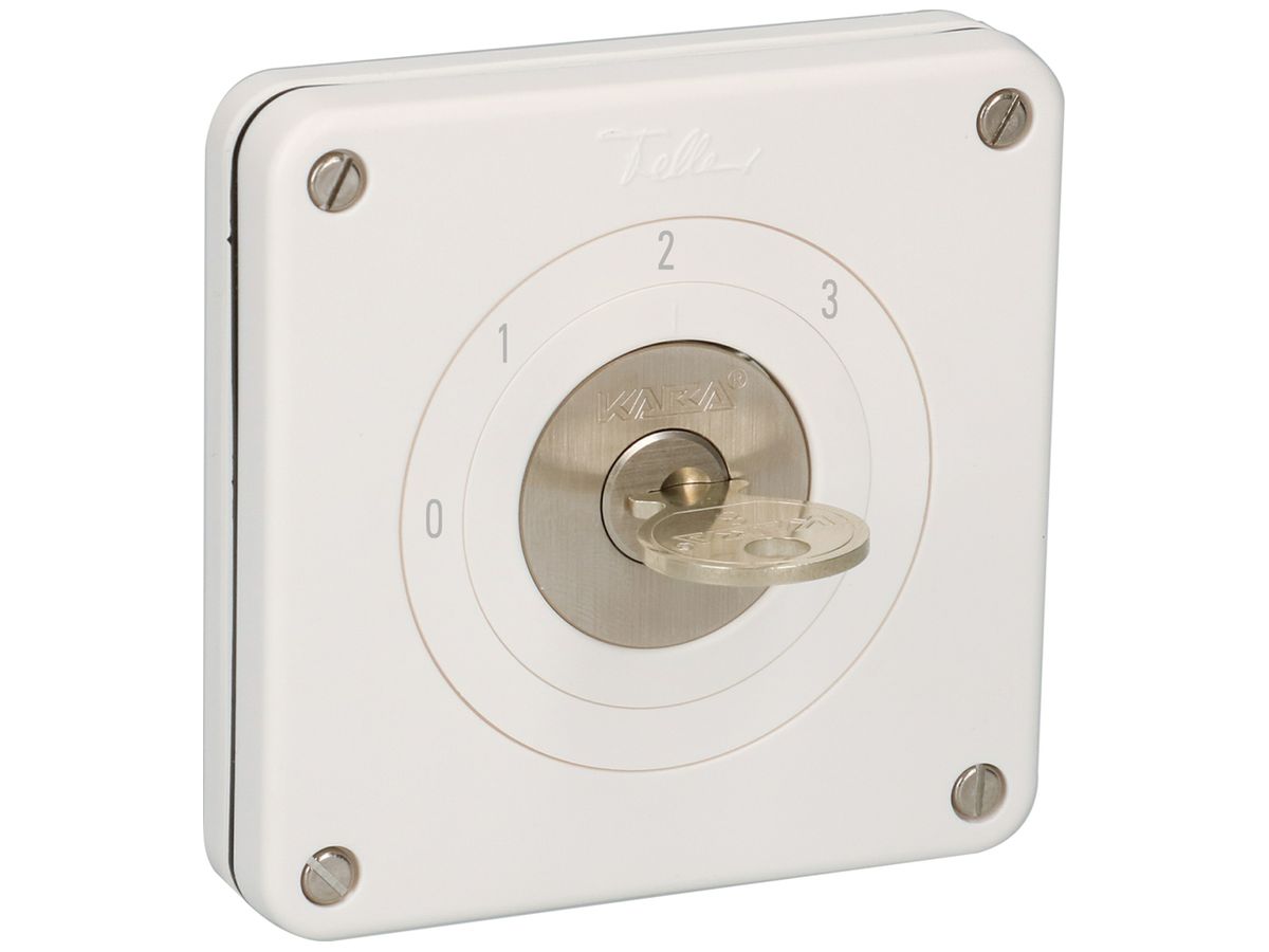 UP-Schlüsselschalter AWAG NEVO Stufenschalter 1-polig 20A 690V 87×87mm weiss