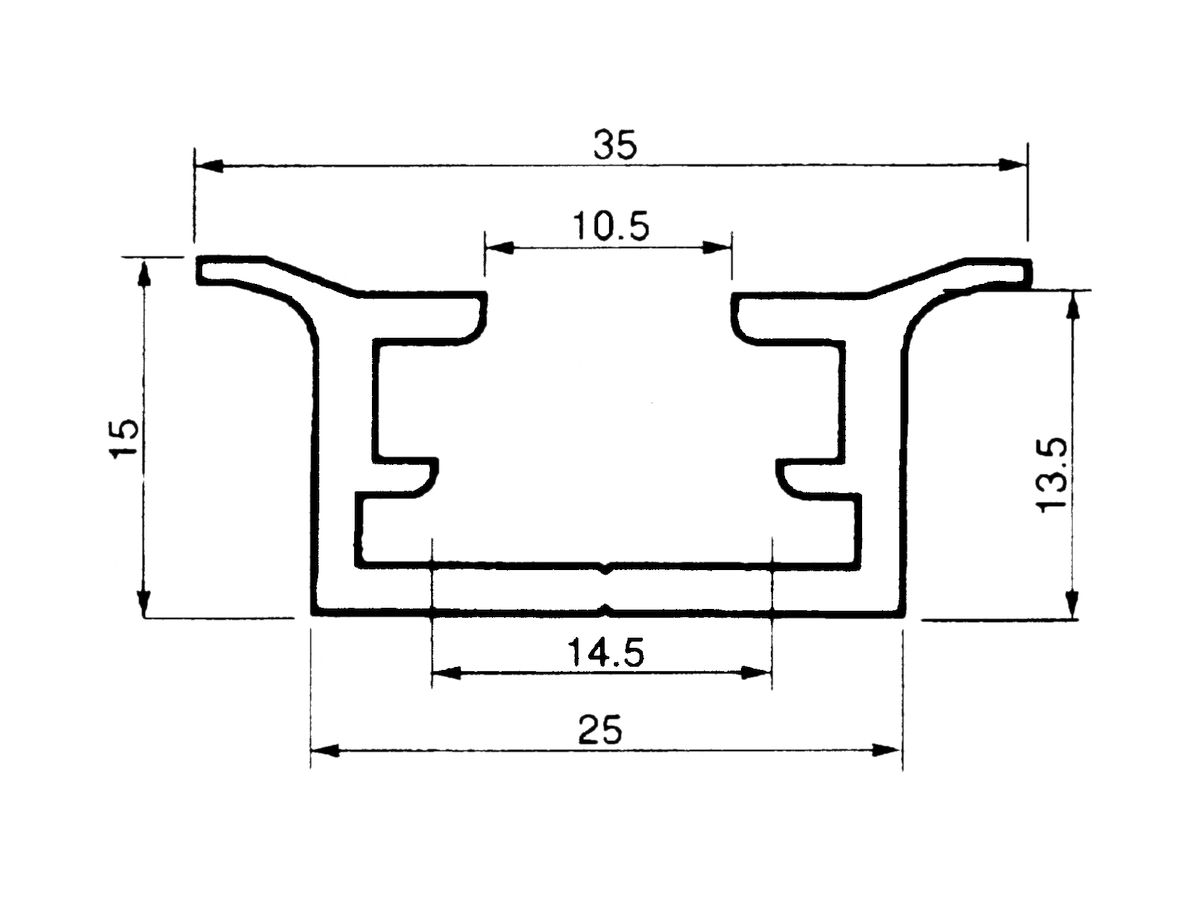 Profilschiene Almatec 35×15mm L=3m