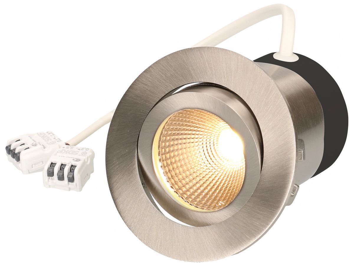 EB-LED-Spot maxLUCE DISC 230 7W 650lm 3000K IP44 MB DIM Ø80mm Nickel 36°