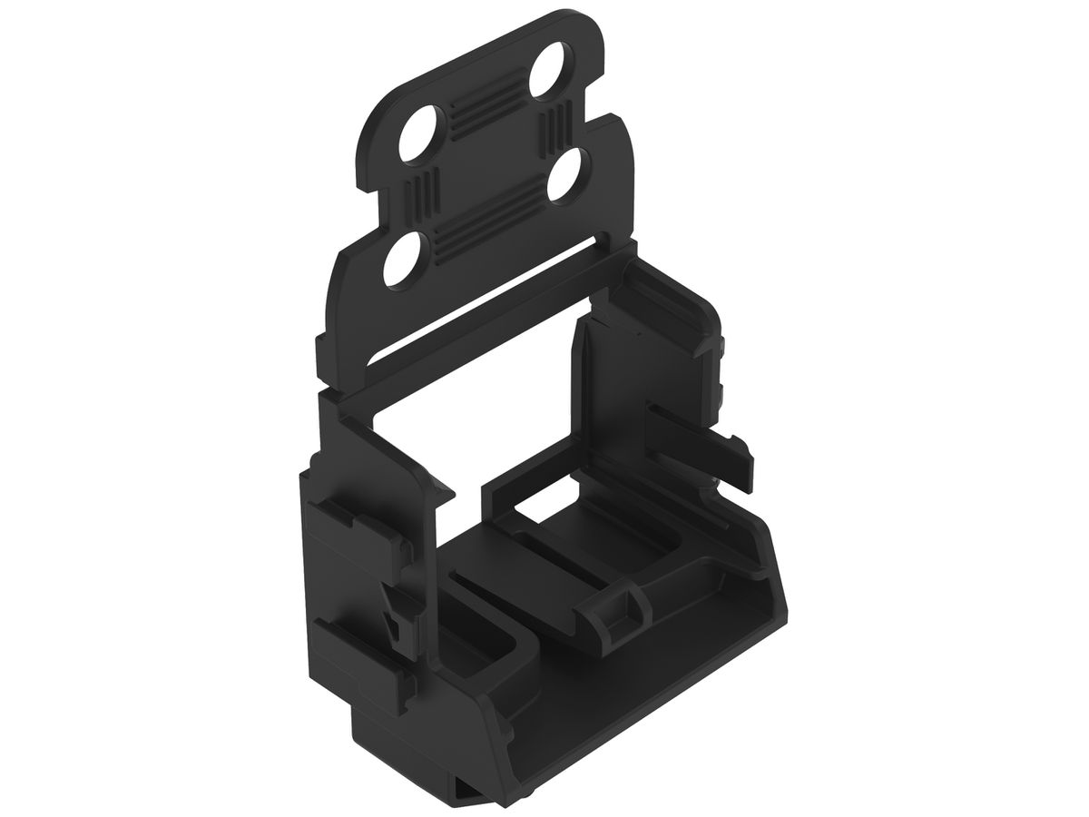 Befestigungsadapter WAGO 221 mit Zugentlastung 10L×4mm² TH15 schwarz