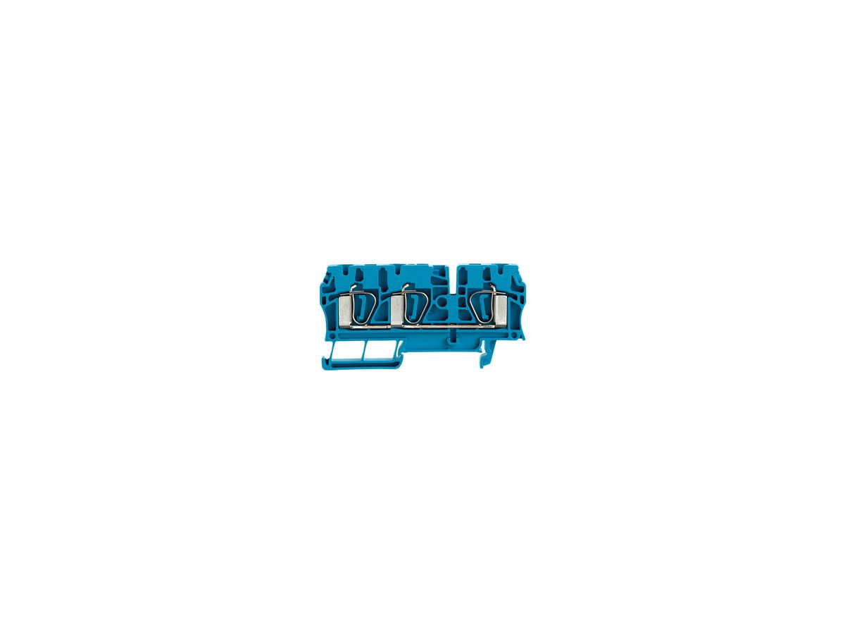 Durchgangs-Reihenklemme Weidmüller ZDU 4/3AN Zugfeder 4mm² TS35 blau