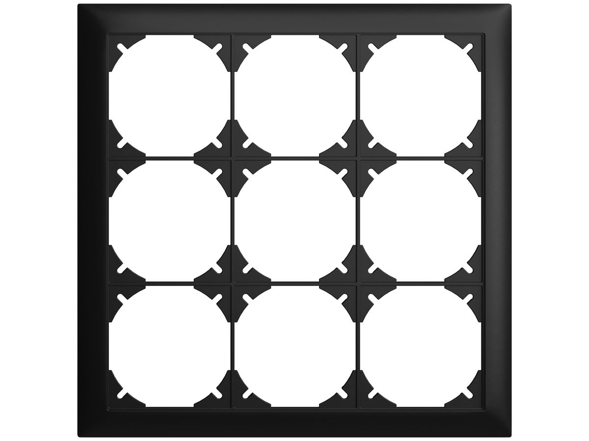Abdeckrahmen EDIZIOdue 3×3 schwarz
