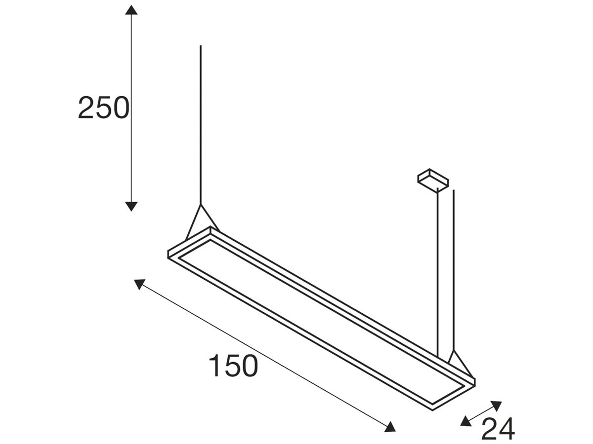 LED-Pendelleuchte SLV WORKLIGHT PRO 150 59W 7200lm 4000K DALI schwarz