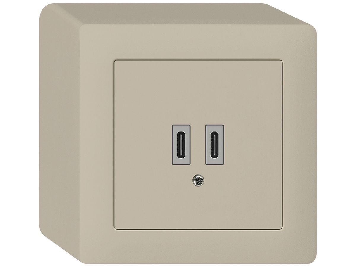 AP-USB-Ladesteckdose Hager kallysto C-C 20W 5V 86×86mm beige