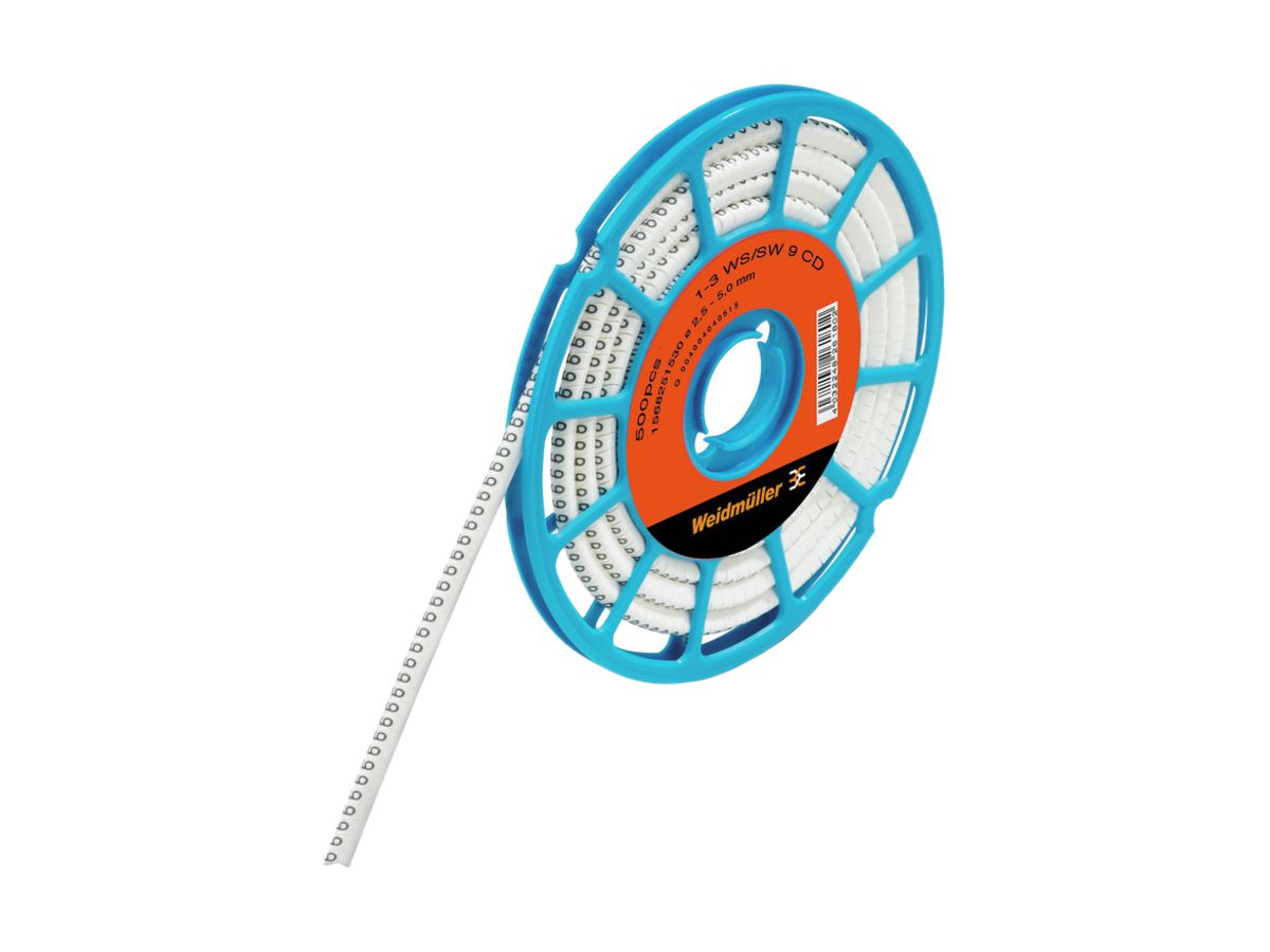 Leitermarkierer Weidmüller CLI C CD für Ø1…5mm 3×4.2mm Symbol: +, weiss