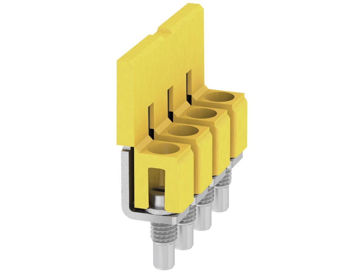 Querverbinder Weidmüller WQV 4/4 geschraubt 4L Raster 6.1mm isoliert 41A gelb