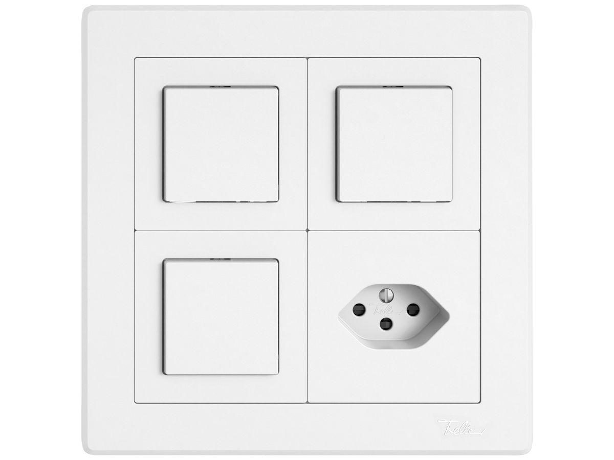 UP-Kombination EDIZIO.liv SNAPFIX® 2×2 156×156mm 3×Schema 3/1L+1×T13 weiss