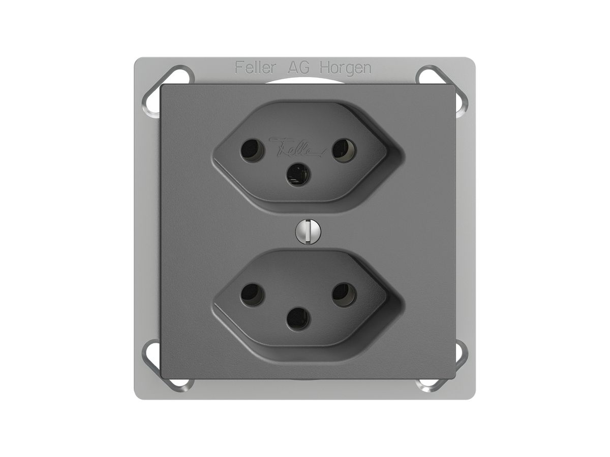 EB-Steckdose EDIZIOdue 2×T13 dunkelgrau