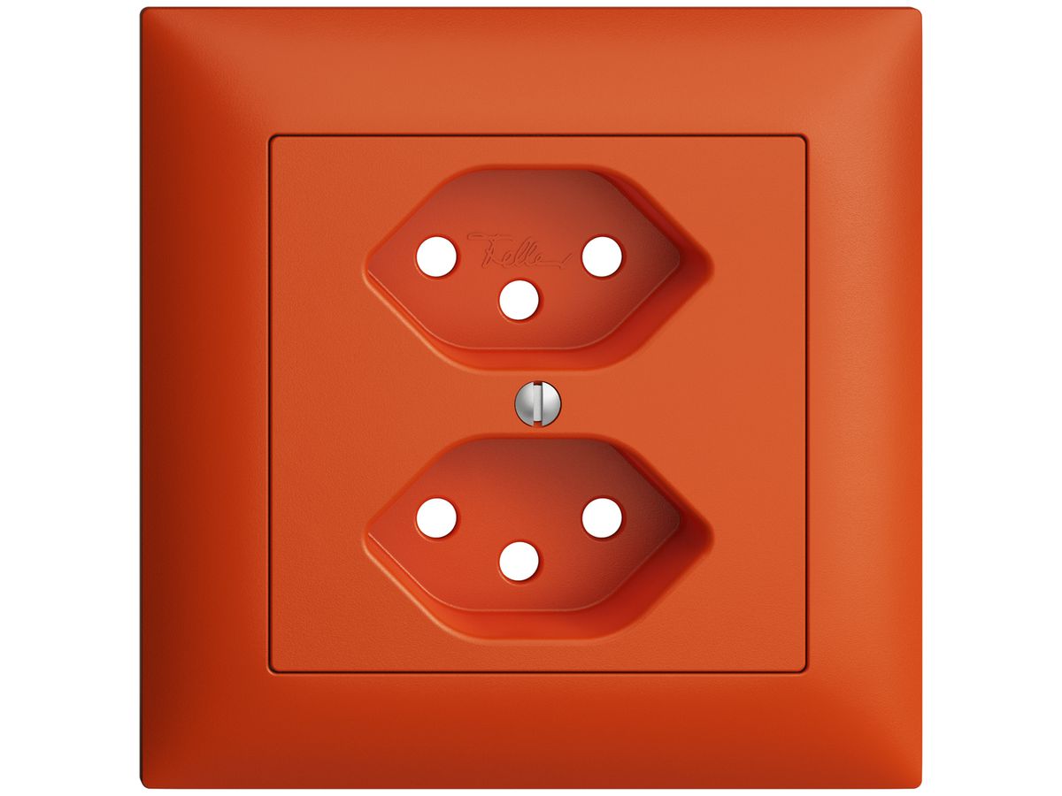 Frontset EDIZIOdue orange 88×88mm 2×T13 mit Shutter