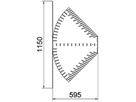 Bogen BET RB W verstellbar 60×600mm Edelstahl A2 blank