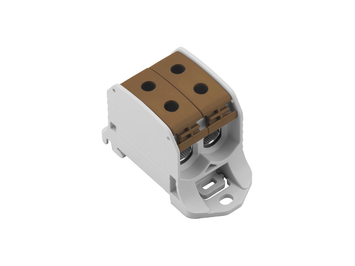 Verteilerblock WM WPD 230 2×50/2×50mm² 150A 1000V TS35 braun