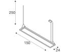 LED-Pendelleuchte SLV WORKLIGHT PRO 150 59W 7200lm 4000K DALI grau