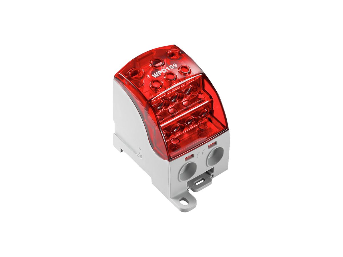 Verteilerblock WM WPD 109 1P 490A 1×Eing 9×Ausg 1.5…35mm² 1.5…185mm²