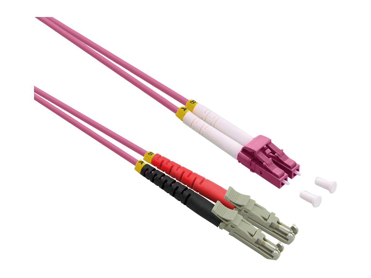 Patchkabel LWL ROLINE 2×OM4 LSH/LC LSZH violett 0.5m