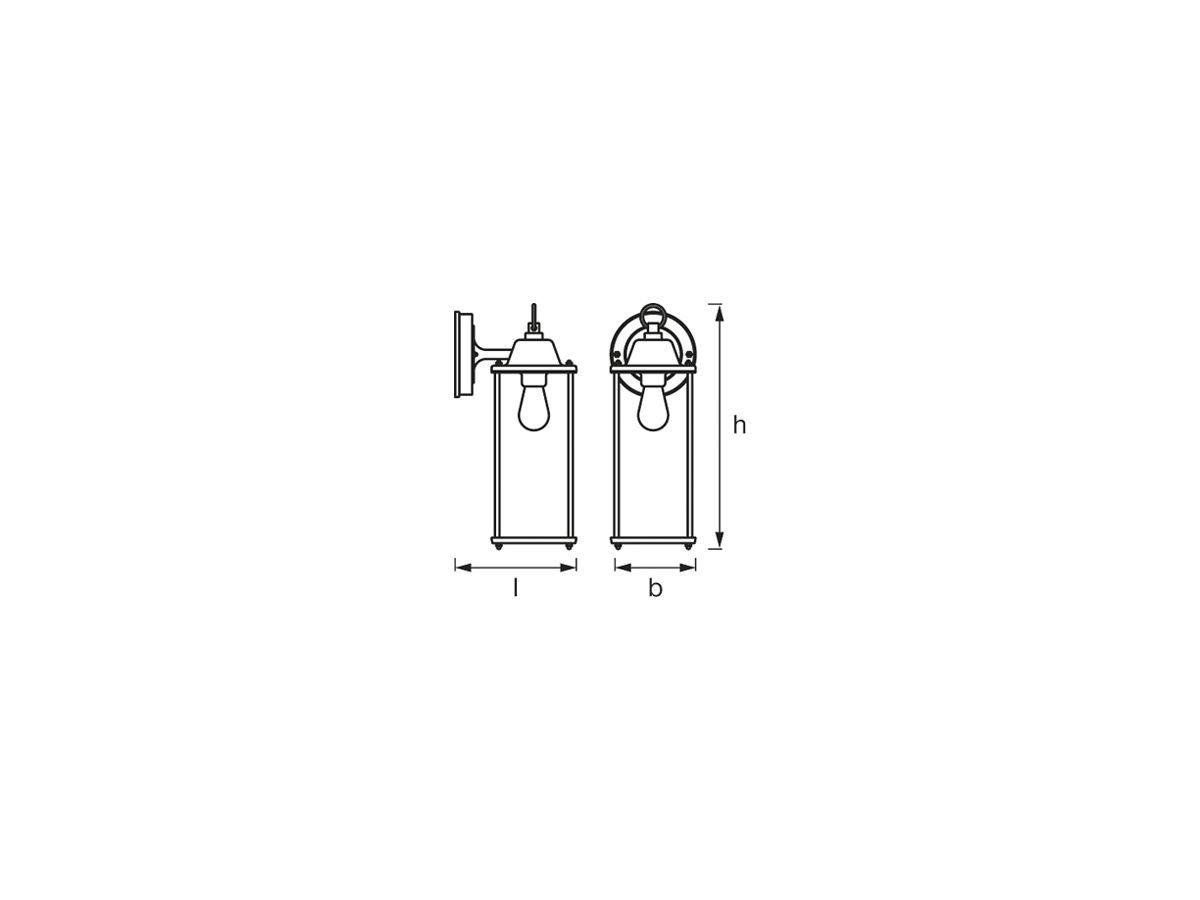Laterne LEDVANCE ENDURA CLASSIC Lantern SQ M, E27 schwarz