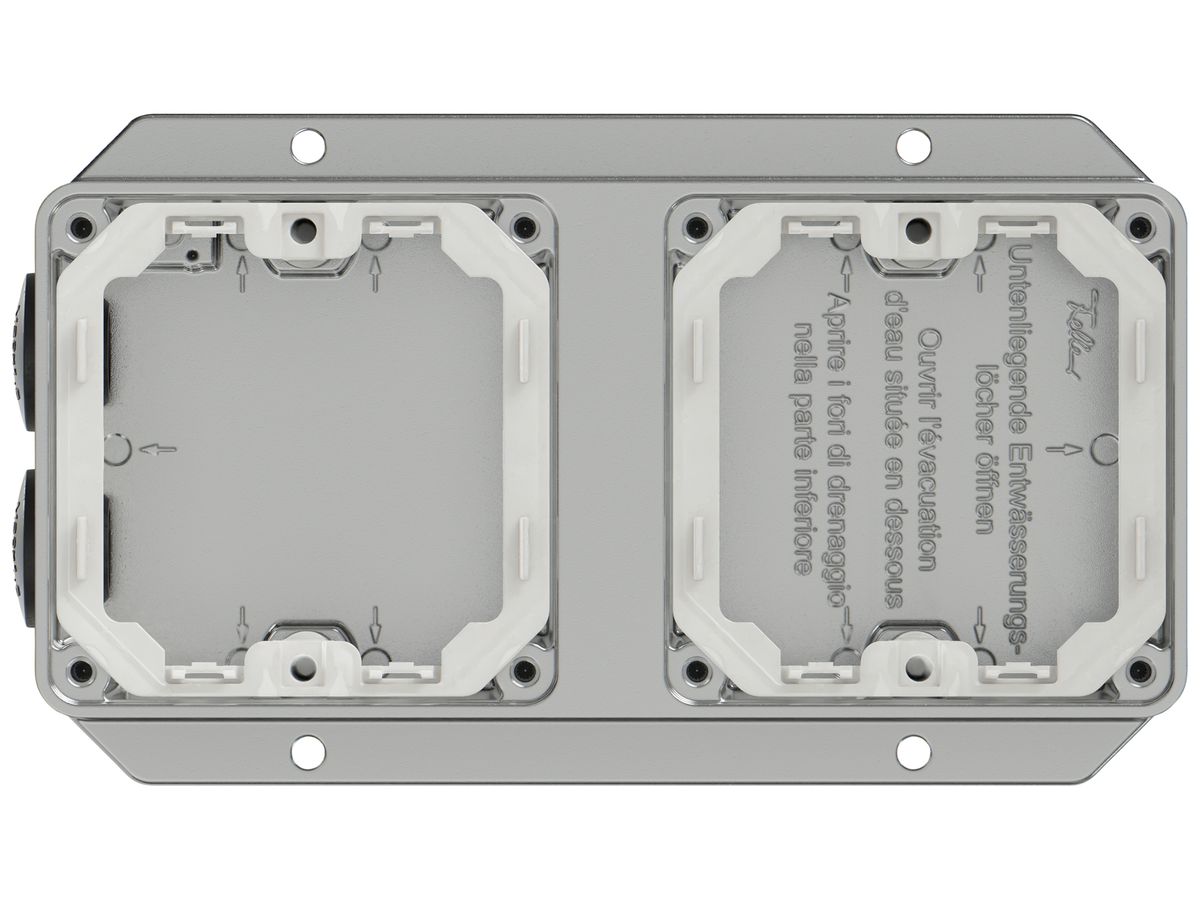 AP-Kopfzeile ELEMENT 1×2 Aluminium 2 Einführungen