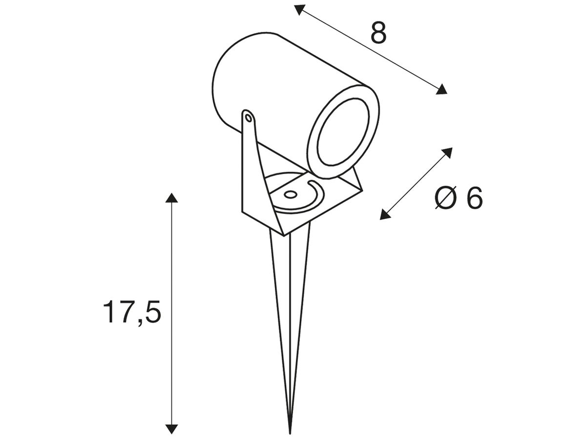 LED-Spiessleuchte SLV SPIKE, 6W, 3000K, 400lm, IP55, 40°, rostfarbig