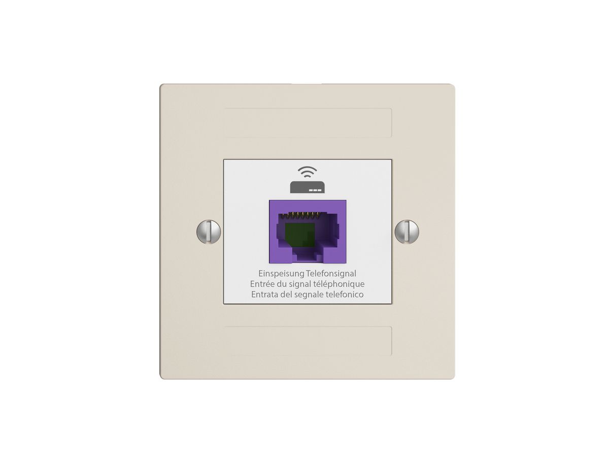 Rückführungsdose EDIZIOdue F 1×RJ45 f.Swisscom VoIP, 8 polig, UTP, crema