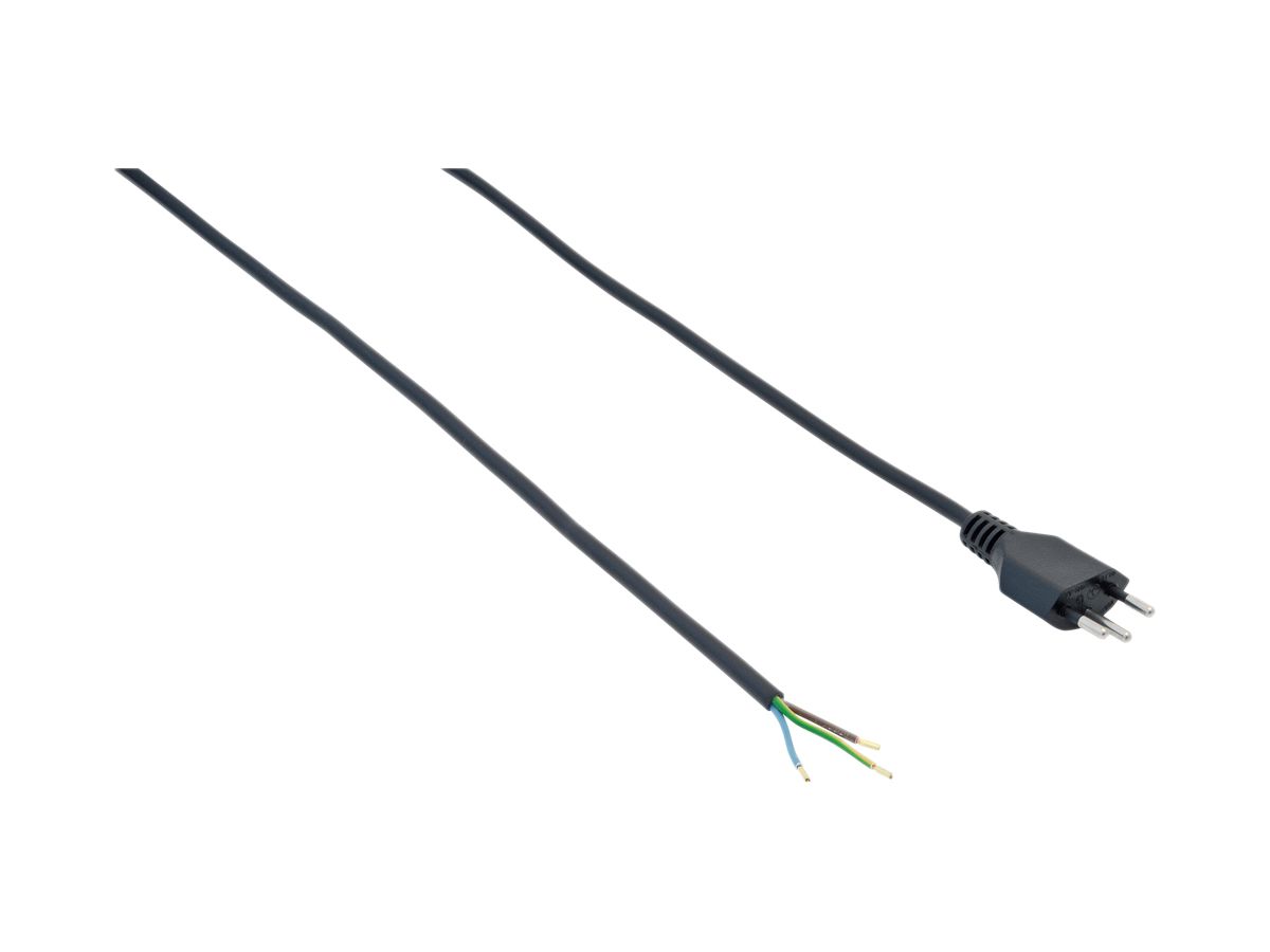 Apparatekabel Tdlr 3×0.75mm² 2m schwarz Stecker T12