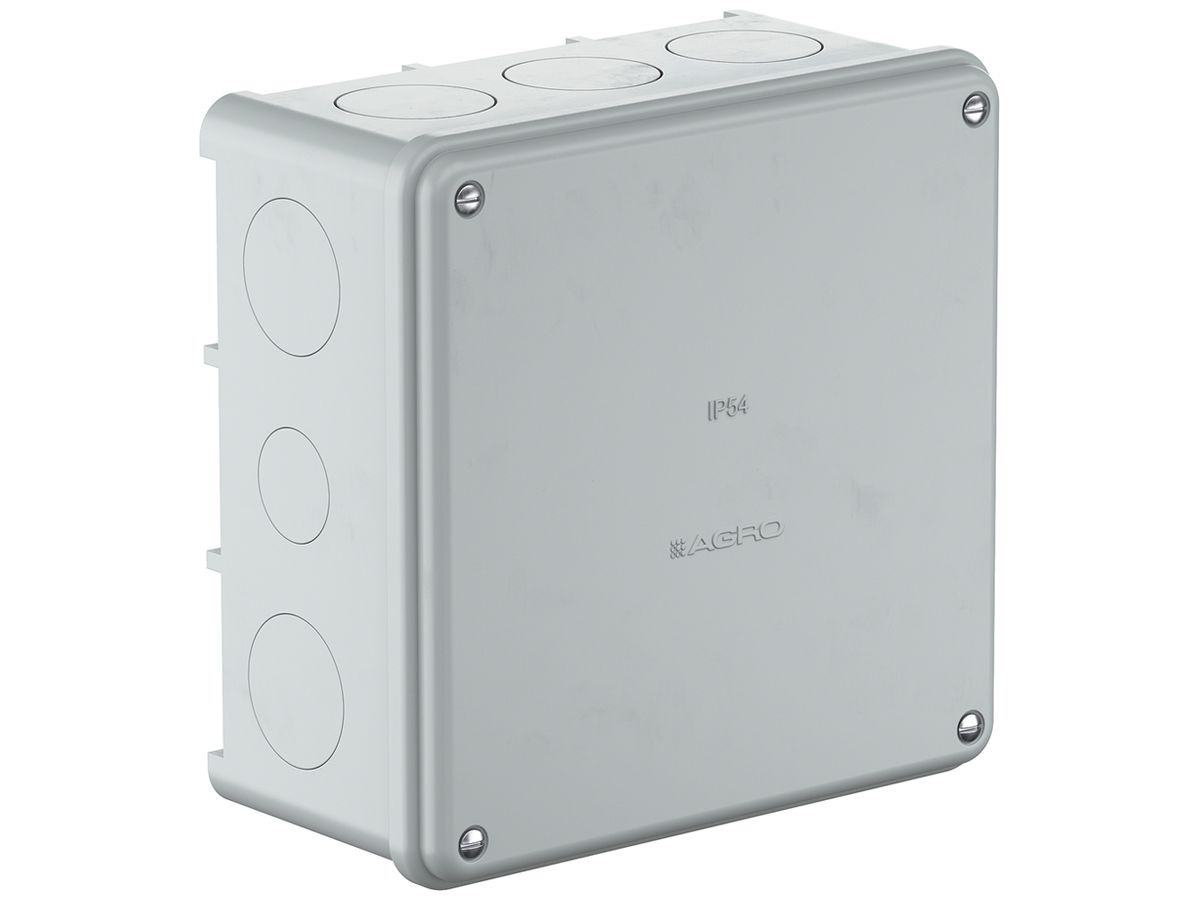 Abzweigdose 142×142×71mm, für Kabeleinführungen, ohne Klemmen, IP54