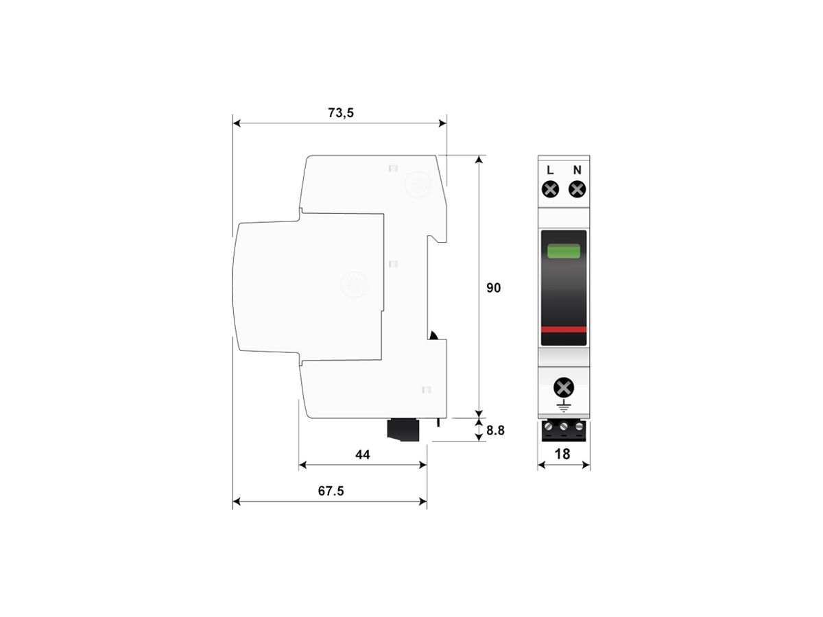 Überspannungsableiter Citel DAC40CS-20-275, Typ 2, 2-polig