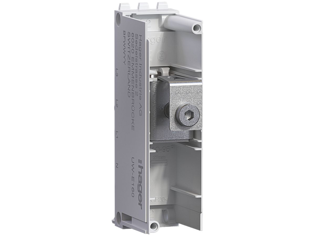 Einspeisemodul Hager uniway 160A, L2, ohne Abdeckhaube, Breite 27mm