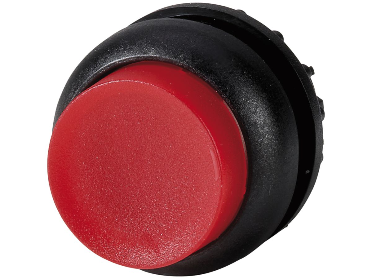 Leucht-Drucktaste ETN RMQ hoch rot, rastend, Ring schwarz