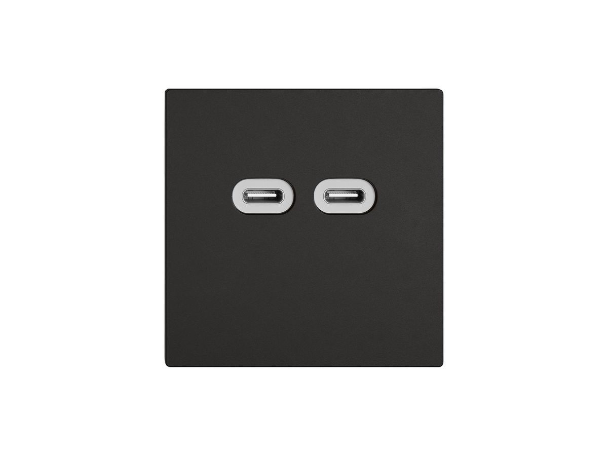 USB-Ladesteckdose EDIZIO.liv SNAPFIX® 230VAC 18W 2×USB Typ C sz