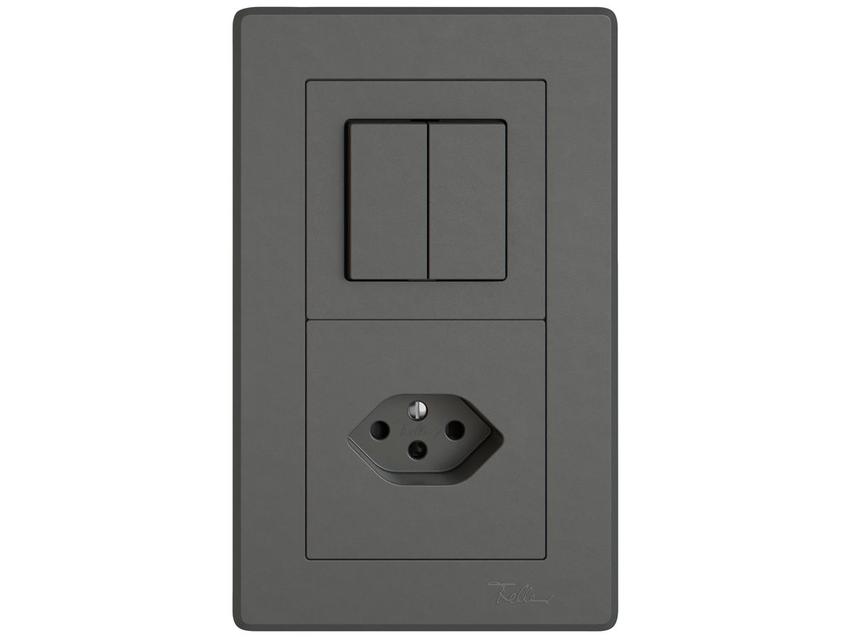 UP-Kombination EDIZIO.liv SNAPFIX® 2×1 156×96mm Schema 1/3+3/1L+1×T13 dunkelgrau