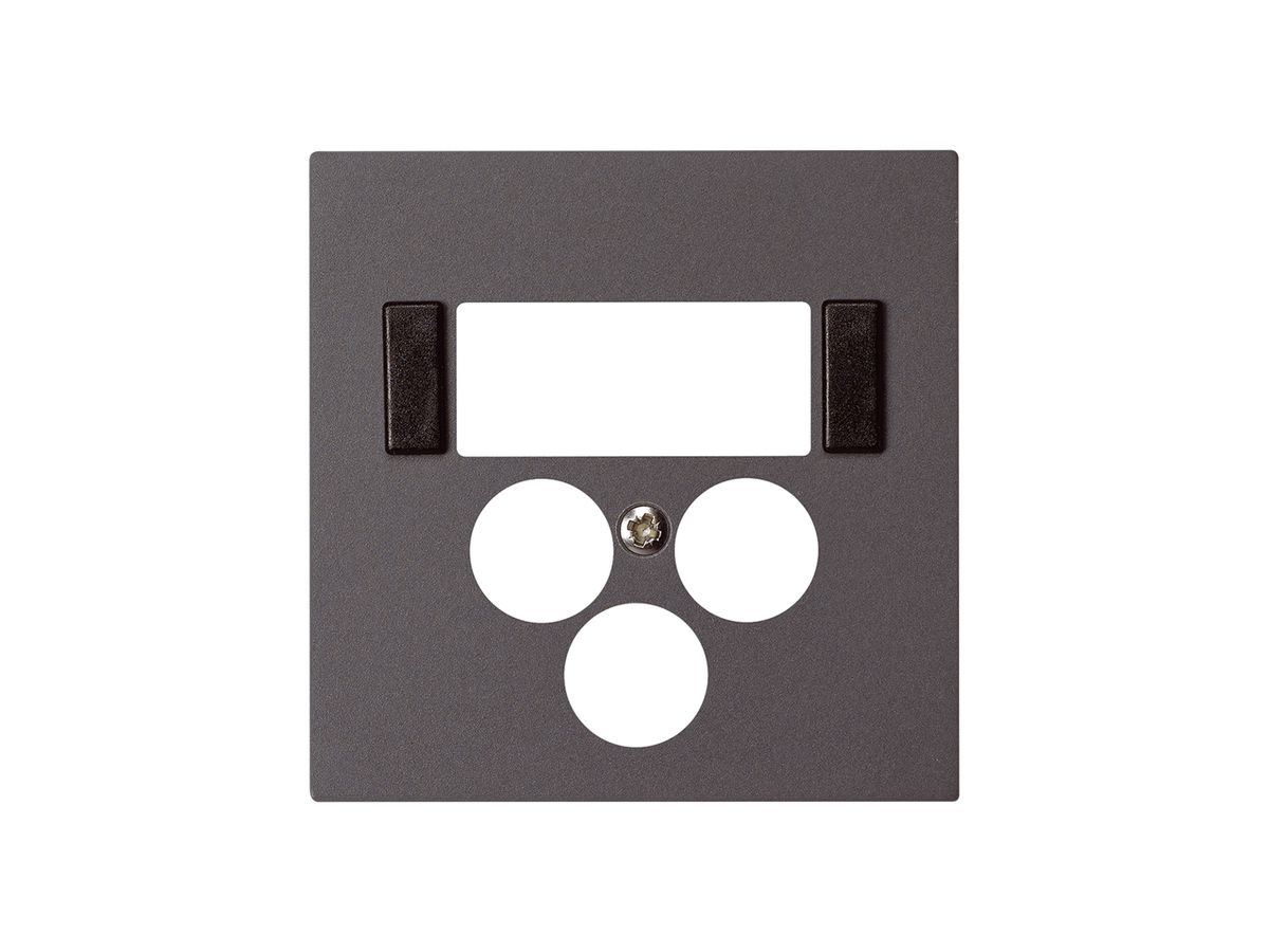 Frontplatte 3×Koax+2×RJ45 kallysto Multimedia R&M anthrazit