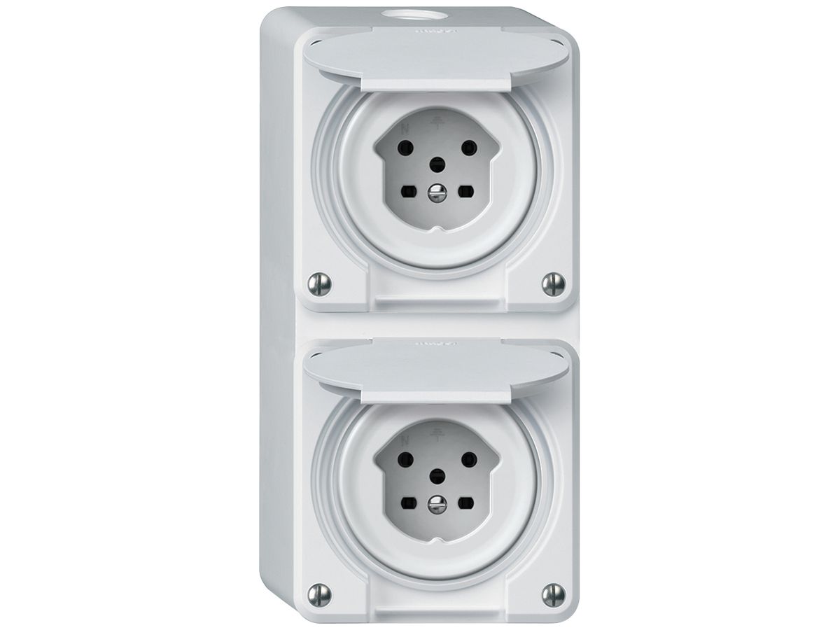 AP-Kombination robusto 2×Steckdose T15 86×146mm weiss