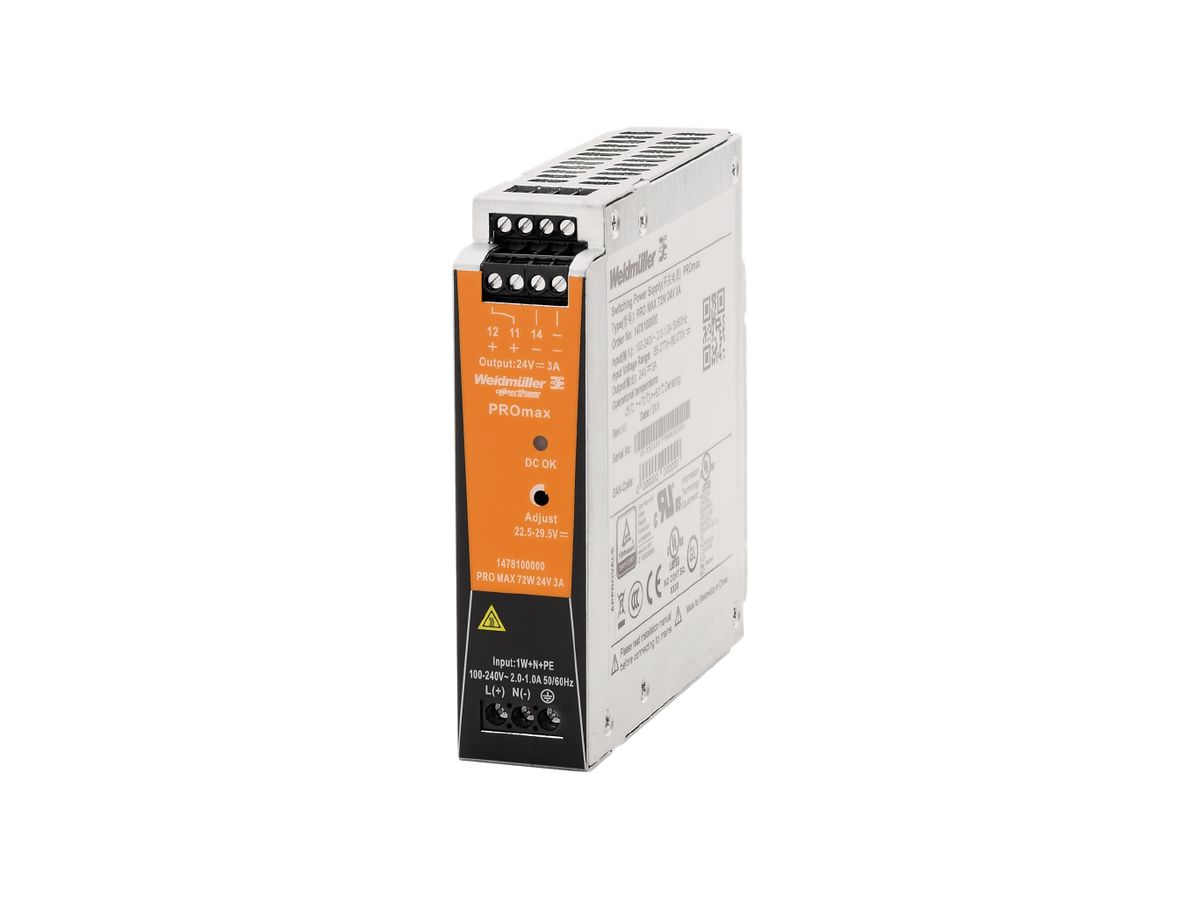 Schaltnetzgerät Weidmüller Connect Power PRO MAX 72W 24V 3A
