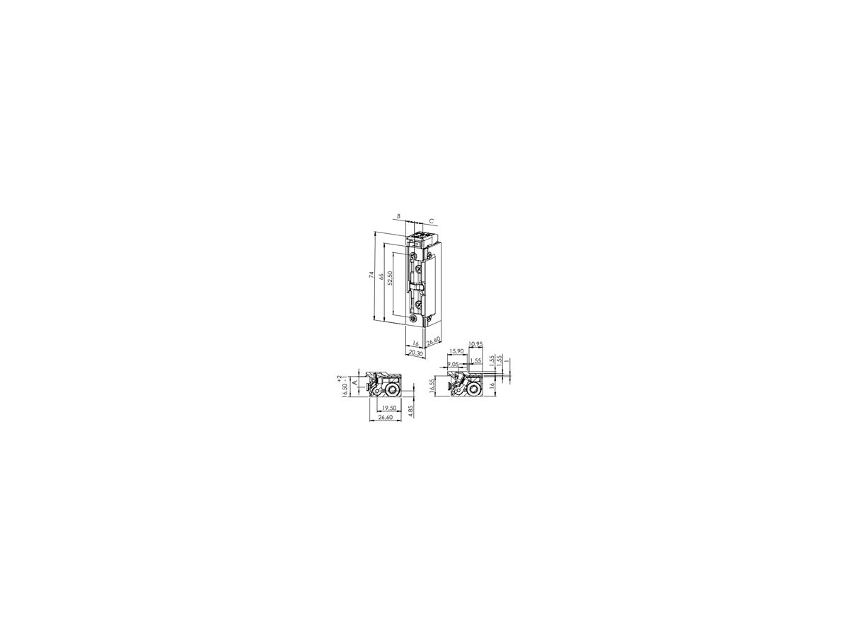 Feuerschutztüröffner BSW F3001-TL, 22…48VUC
