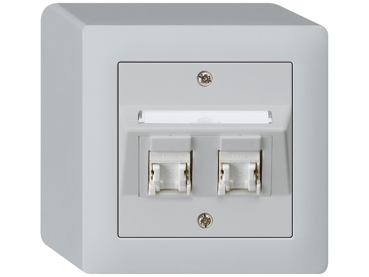 AP-Dose kallysto Kat.5e 2RJ45/u hellgrau