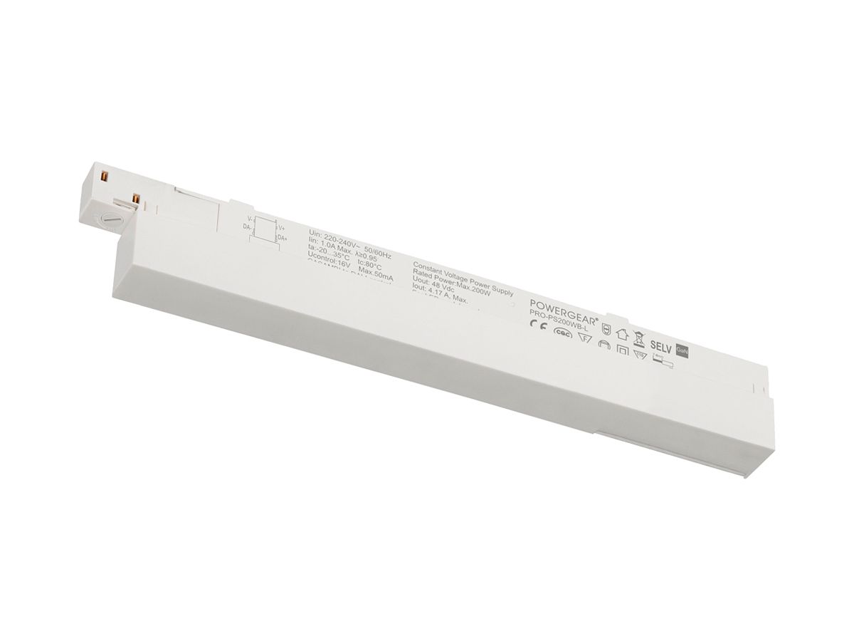 LED-Betriebsgerät SLV Intrack 200W 48V DALI 280×23×44mm weiss