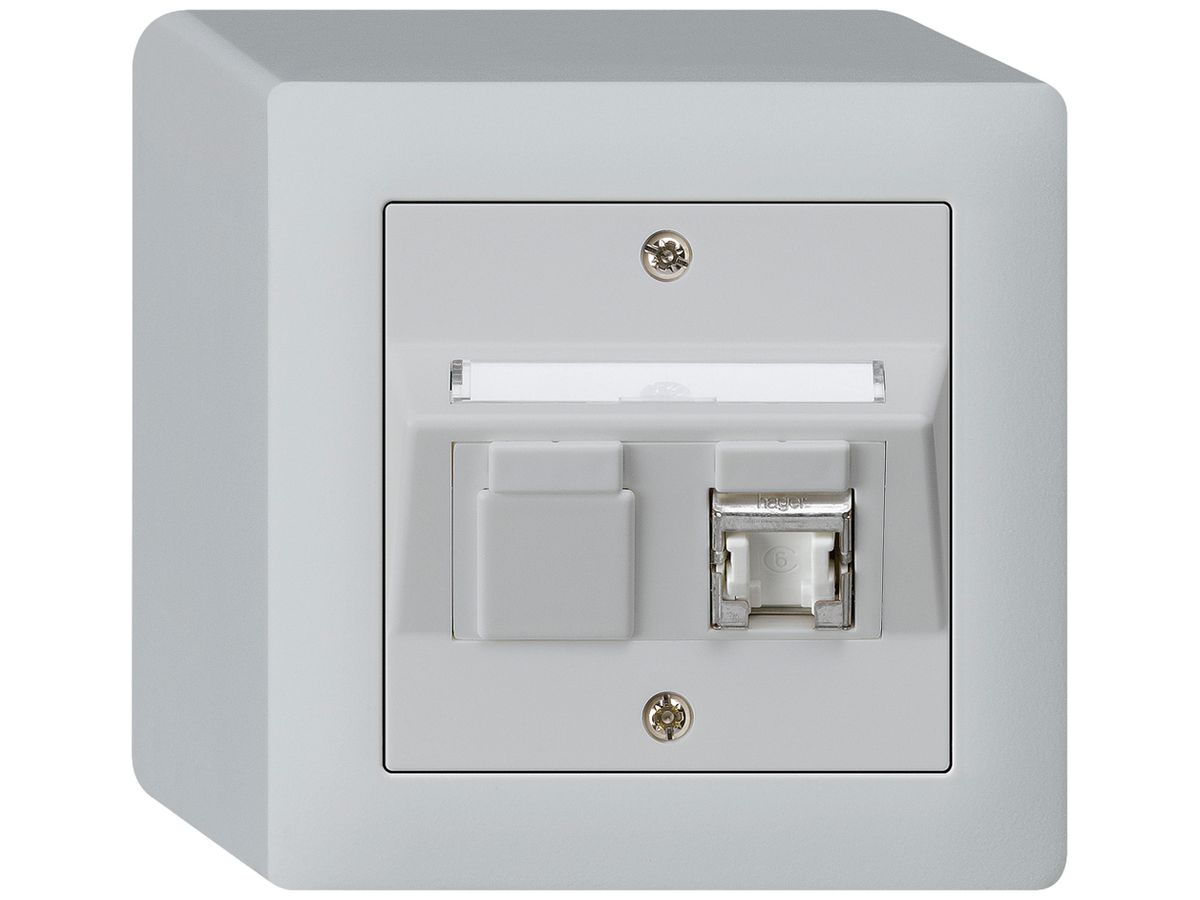 AP-Dose kallysto Kat.6 1RJ45/s hellgrau