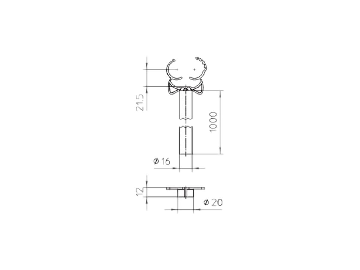 Distanzhalter Bettermann isCon DH für Fang-Fix System 1000mm lichtgrau