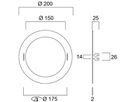 Adapterring Feilo Sylvania Ausschnitt Ø150…175mm RAL 9003