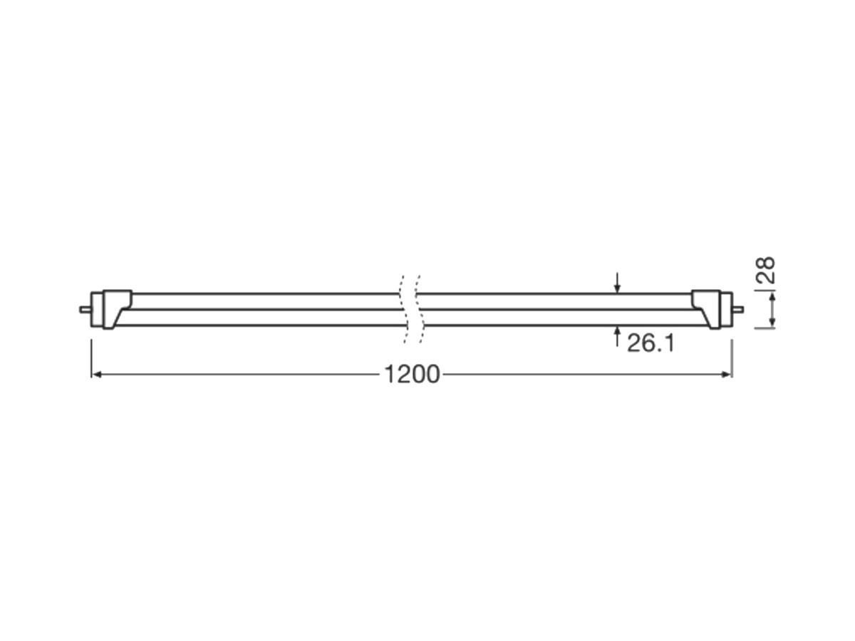 LED-Röhre LEDVANCE G13 14W 2600lm 4000K 1200mm T8 mattiert 120°