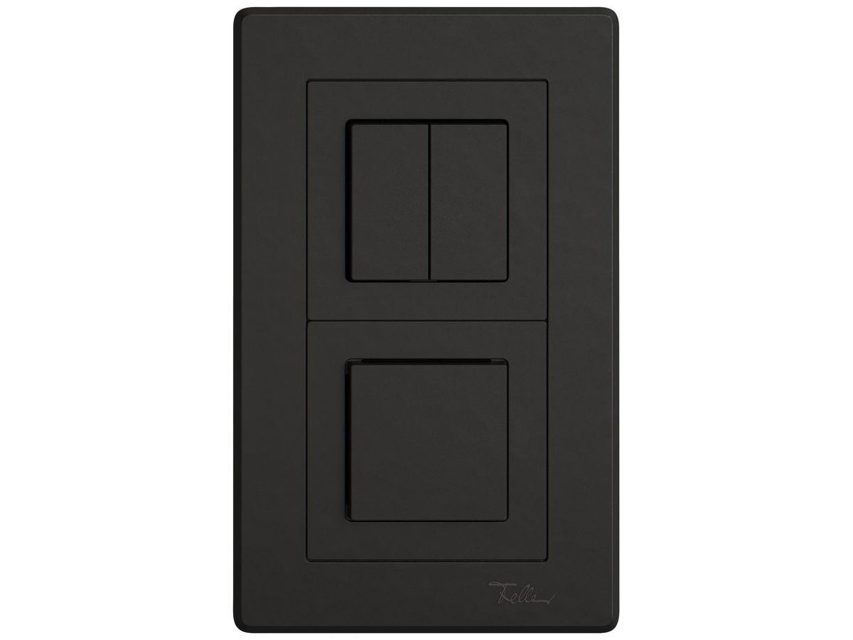 UP-Kombination EDIZIO.liv SNAPFIX® 2×1 156×96mm Sch 1/3+3/1L+Sch 3/1L schwarz