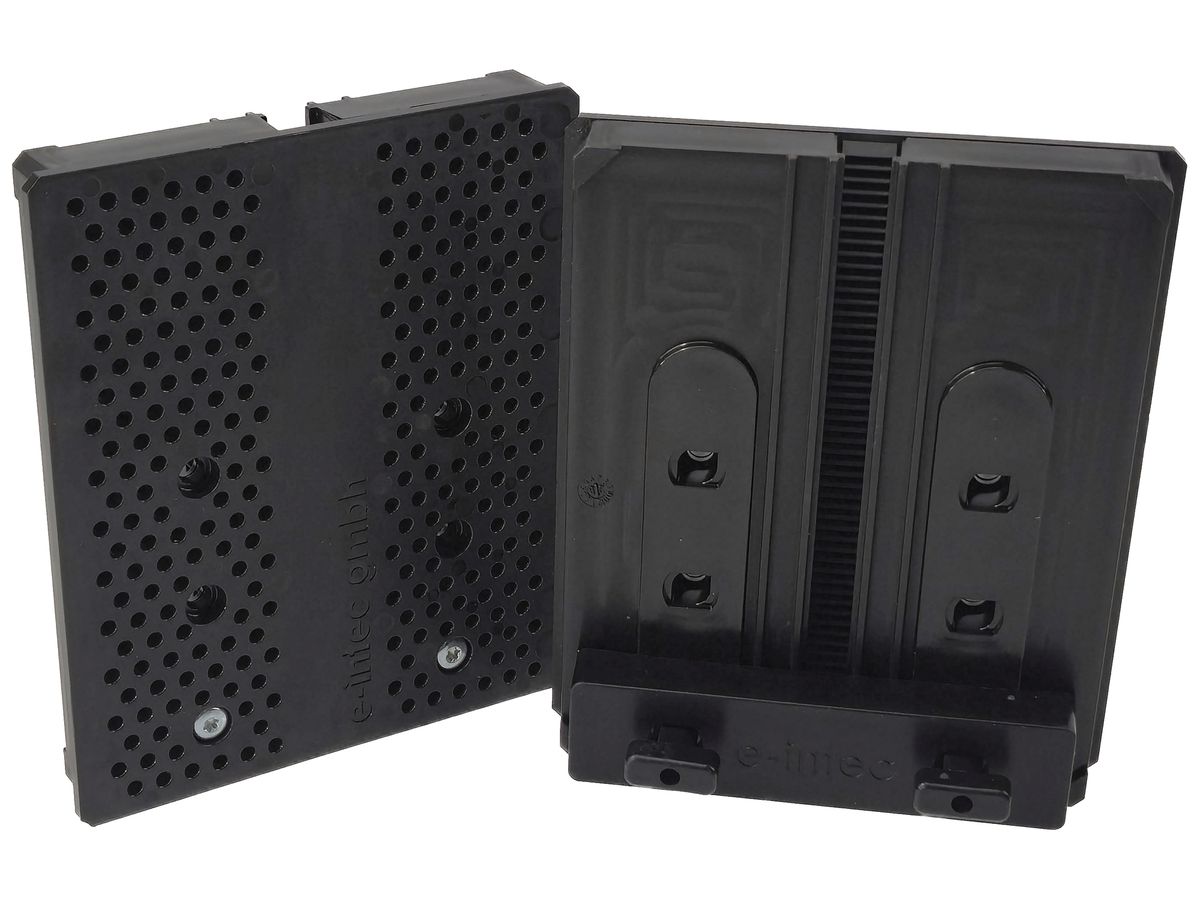 Montageplatte e-intec EasyFix MP-1-L 92×110mm für Lanz-Kabeltrasse schwarz